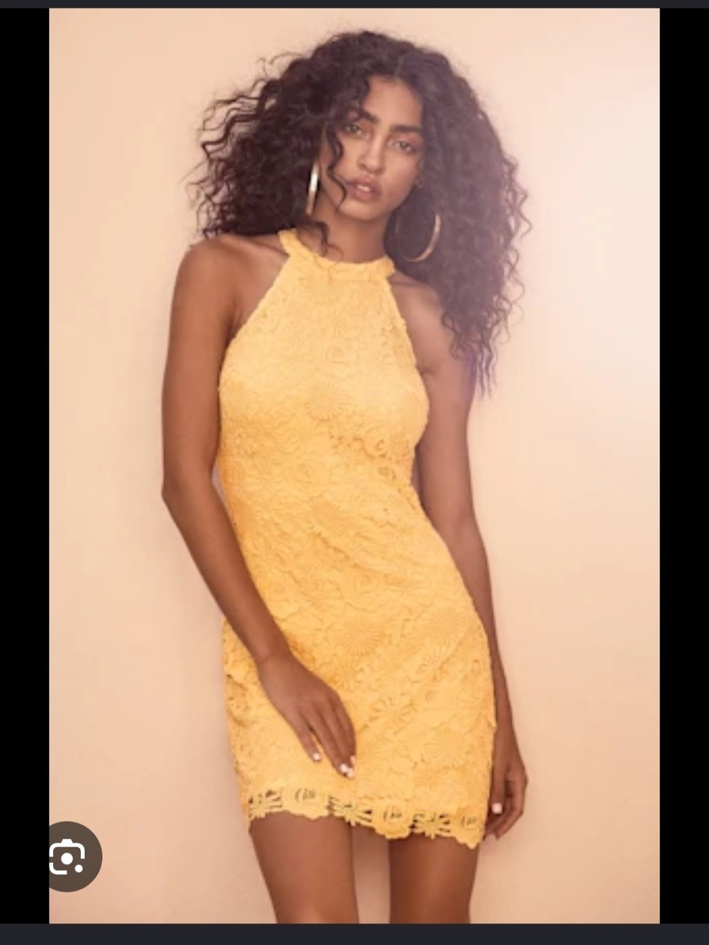 Lulus Yellow Lace Halter Mini Dress - Women's